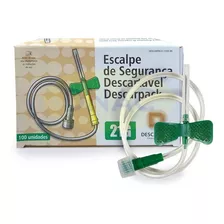 Escalpe 21g Verde Scalp Para Coleta De Sangue Com 100un