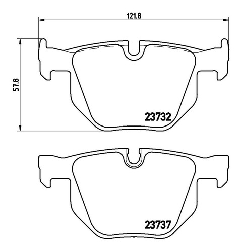 Set-4 Balatas Traseras Bmw 530i 3.0l L6 04/07 Brembo Foto 2