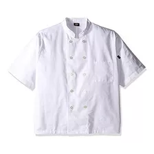 Dickies Chef Abrigo De Manga Corta Para Hombre, Blanco,