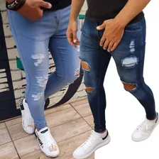 Combo 2 Calças Jeans Masculina Super Skinny Premium 38 Ao 46