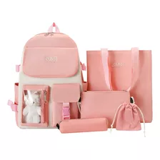 Mochilas Escolares Set 5 Pcs Escolar Para Niñas, Set De Bolsas, Bolsas Mujer De Lona Viaje Laptop