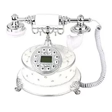 Teléfono Retro Fosa Resina Ecológica Decorativa -blanco
