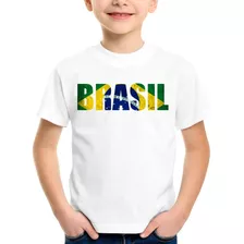Camiseta Camisa Infantil Juvenil Bandeira Brasil Futebol Boy