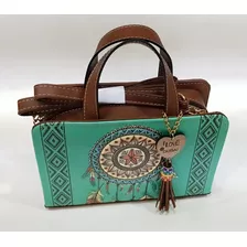 Bolsa Crossbody De Piel Hecha Artesanalmente Atrapasueños