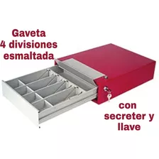 Caja Para Cobrar Plata 4 Divisiones Con Secreter Pintada