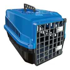 Caixa De Transporte Cães Gato Pet Médio Porte N3 Mecpet Cor Azul