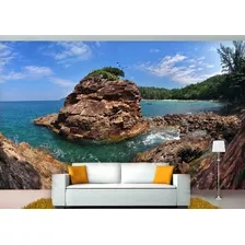 Papel De Parede 3d Paisagem Praia Mar Céu Sol 10m² Npr109