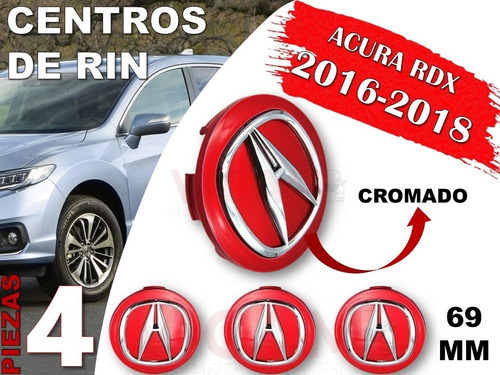 Kit De Centros De Rin Acura Rdx 2016-2018 69 Mm (rojo) Foto 2