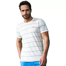 Camiseta Colcci Listrada Av23 Branco Masculino