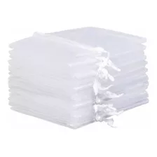 80 Unid Saquinho Organza 15x20 Branco / Lembrancinha