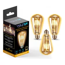 Kit 3 Lâmpada Filamento Led Decorativa Retrô Vintage Âmbar Cor Da Luz Branco-quente 110v/220v