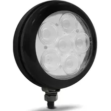 Farol De Milha Led Redondo Bivolt Strobo 06 Leds Ap765 Preto