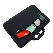 Capa Case P/ Notebook Bolso Alça Pasta 15.6 Preto 