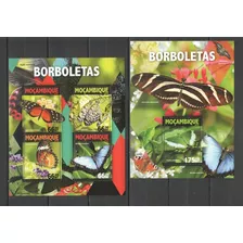 2016 Insectos- Mariposas- Mozambique (2 Bloques) Mint