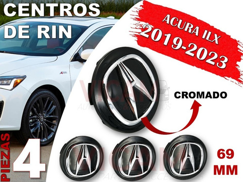 Kit De Centros De Rin Acura Ilx 2019-2023 69 Mm (negro) Foto 2