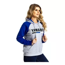 Moletom Feminino Yamaha Stripes - Cinza/azul