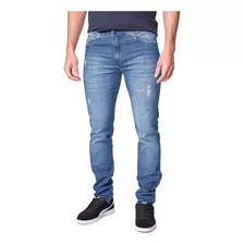 Calça Jeans Masculina Max Denim Slim Premium Puídos Azul