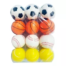 Pack 12 Mini Pelotas Diferente Tenis Basket Futbol Béisbol