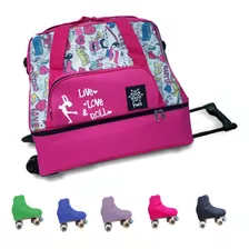 Combo Bolso Patin Cajon Carrito Estampado Yuco + Cubrebota