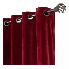 Cortina De Tela Velvet 220 X 135 Cm Rojo / Bordeaux