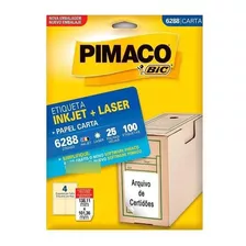 Etiqueta Adesiva Pimaco Inkjet+laser Branca Carta 6288