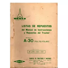 Manual Despiece Repuestos Tractor Deutz A-30