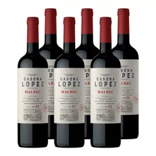 Vino Tinto Casona López Malbec. 6u X 750ml De Bodegas Lopez Variedad Malbec