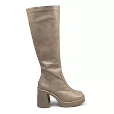 Bota Feminina Cano Longo Salto Alto Salto Grosso