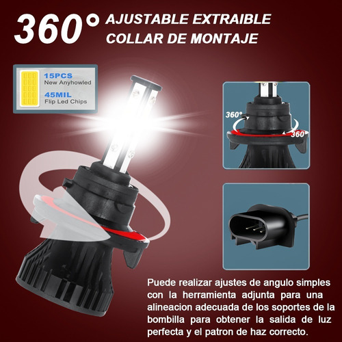 Faro Led 9008 De Haz Alto/bajo Para Nissan Sentra 2004-2010 Foto 4