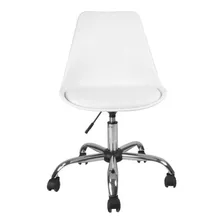 Cadeira De Escritório Charles Eames Giratória Confortável Cor Branco