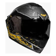 Casco Abatible Kov Batman Dc Comics Con Led Certificado Dot Color Amarillo Tamaño Del Casco L (59-60 Cm)