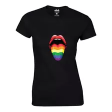 Baby Look Camiseta Feminina Algodão Lingua Lgbt Boca Tumblr