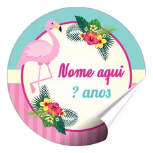 70 Adesivos Flamingo Etiquetas Rótulos 4x4 Cm