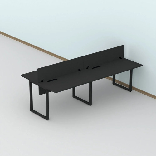 Plataforma Dupla 4p 240x120cm Tub Corporativa Light De Preto