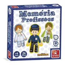 Jogo Memoria Profissões Madeira Brinquedo Educativo 24 Pçs