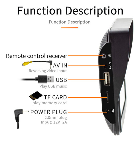 Reproductor De Coche Inalmbrico Mp5, 7  Porttil Wifi Radio Foto 3