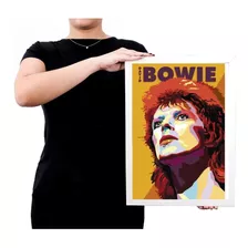 Lindo Quadro Poster Com Moldura David Bowie Rock Brc1620