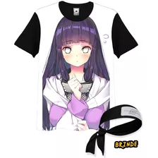 Camisa Camiseta Full 3d Bandana Naruto Hinata Anime Akatuki