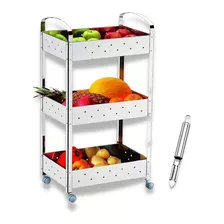 Organizador Brinox Suprema Inox Com Rodinhas + Descascador