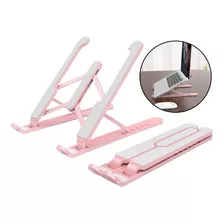 Soporte Base Notebook Tablet Plegable Escritorio. Color Rosa