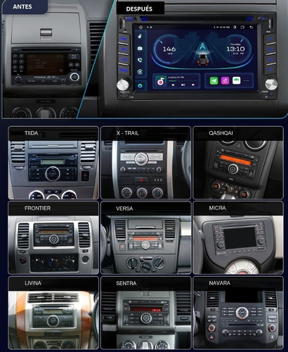 Nissan Carplay Tiida Versa Sentra Dvd Gps Wifi Touch Radio Foto 5