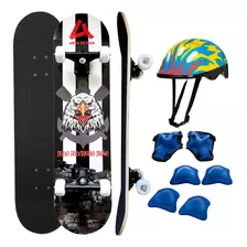 Skate Board Montado Completo Kit Proteção Radical Menino Nf