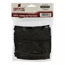 Kit 98 Pçs - Tubos Termo Retrateis 10cm Preto