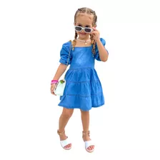 Vestido Jeans Rodado Menina Infantil Criança Diva