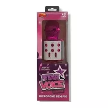 Microfone Star Voice Karaokê Bluetooth Rosa Zp00975