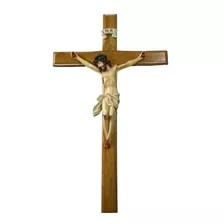 Imagem De Cristo Crucifixo 56 Cm Resina Crucificado Cor Pintura A Mão