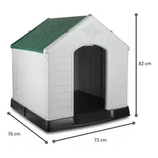 Casa Para Perro Mediana Grande Plástico Térmica 82x72x76 Color Verde Oscuro