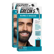 Kit 2 Tinturas Grecin 5 Gel Barba E Bigode 28g Preto