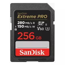 Cartão De Memória Sandisk 256gb Extreme Pro Sdxc 280mb/s V60