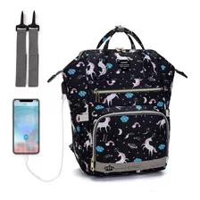 Pañalera Lequeen Multifuncional Impermeable Con Cable Usb 